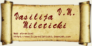Vasilija Mileticki vizit kartica